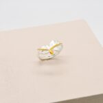 Silver And Gold Leaves Ring