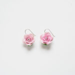 Pink Rose Drop Earrings