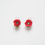 Red Poppy Drop Earrings