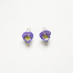 Purple Pansy Drop Earrings