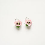 Pink Pansy Drop Earrings