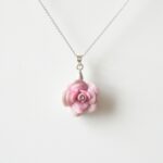 Porcelain Pink Rose Necklace