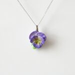 Porcelain Purple Pansy Necklace