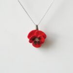 Porcelain Red Pansy Necklace