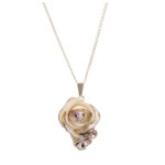 Porcelain Silver Rose Necklace