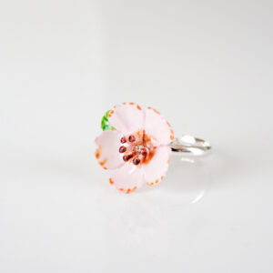 Pink Cherry Blossom Adjustable Ring