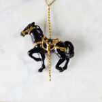 Merry Go Round Black Horse Necklace