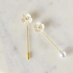 Porcelain Apple Blossom Pin Brooch