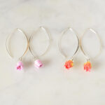 Porcelain Two Tone Tulip Hook Earring