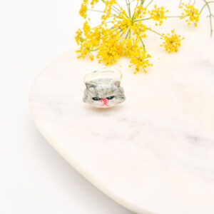 Persian Cat Ring - Grey