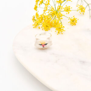 Persian Cat Ring - White