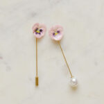 Porcelain Pink Pansy Pin Brooch