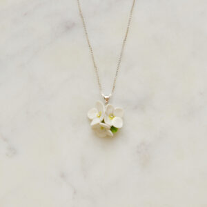 Hydrangea Pendant Necklace - White