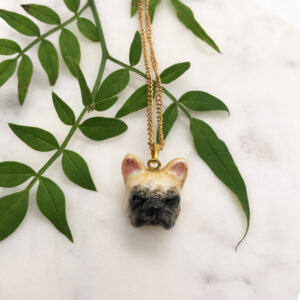 French Bulldog Necklace - Brown