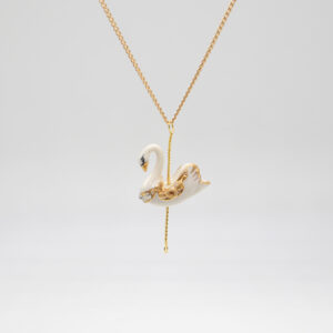 Merry Go Round Small Swan Pendant Necklace