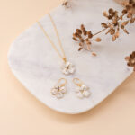 4 Leaf Clover Necklace And Earrings - Bridal Jewellery