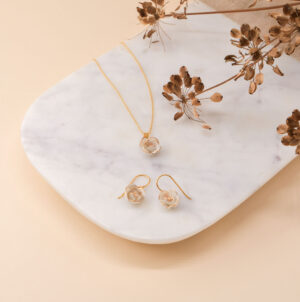 Peony Necklace And Earrings - Bridal Jewellery