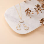 Ginkgo Leaf Necklace And Earrings - Bridal Jewellery