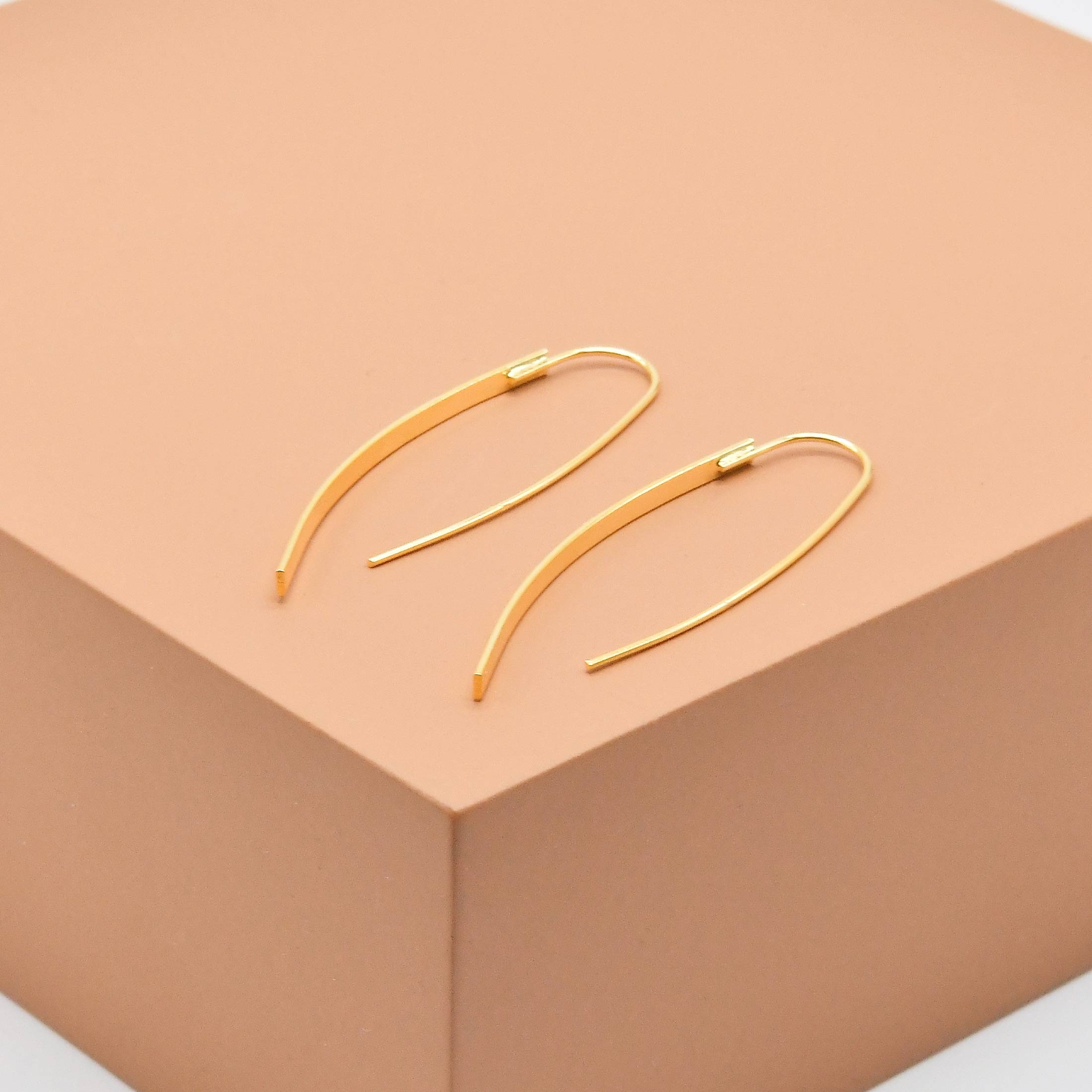Minimal Geometric Bar Hook Earrings - Image 6