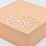 Statement Coral Long Drop Earrings