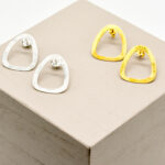 Minimal Geometric Etched Triangle Stud Earrings