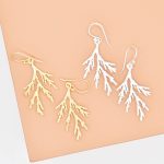Cedar Branch Leaf Drop Earrings