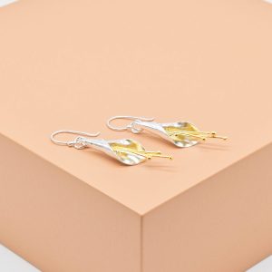 Calla Lily Two-Tone Drop Earrings