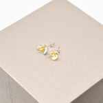 Snow Trillium Silver Flower Stud Earrings