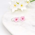 Porcelain Pink Cherry Blossom  Drop Earrings