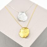 Minimal Textured Circle Necklace