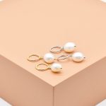 Pearl Huggie Drop Earrings