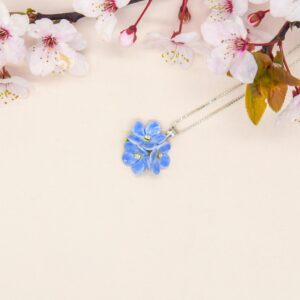 Forget Me Not Pendant With Sterling Silver Necklace