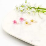 Porcelain Flower Blossom pearl drop earring