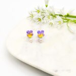 Porcelain Viola Pearl Drop Earring