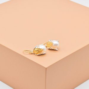 Pearl Leaves Drop Earrings