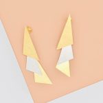 Triple Triangle Geometric Drop Earrings
