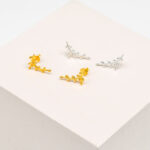 Olive Leaf Climber Earrings