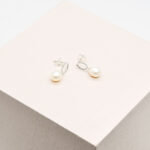 Oval Pearl Drop Earrings