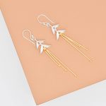 Fuchsia Flower Long Drop Earrings