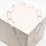 Textured Link Chain Silver Necklace