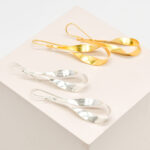Simple Ribbon Long Drop Earrings