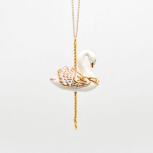Merry Go Round White Swan Necklace