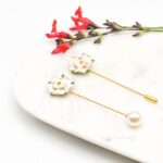 Porcelain Yorkshire Rose Pin Brooch