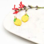 Porcelain Lemon Hoop Earrings