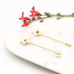 Porcelain Orange Blossom Pin Brooch