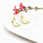 Porcelain Pear Hoop Earrings