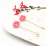 Porcelain Peony Pin Brooch
