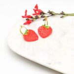 Porcelain Strawberry Hoop Earrings