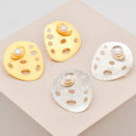 Abstract Bold Pearl Stud Earrings