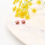 Porcelain Pink Pansy Stud Earring